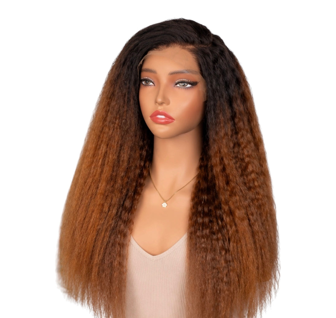 The Silk Press Blend Virgin Lace Closure Glueless Ombre Wig